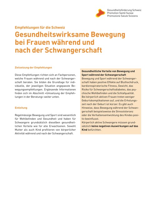 Bewegungs­<span></span>empfehlungen während und nach der Schwanger­<span></span>schaft